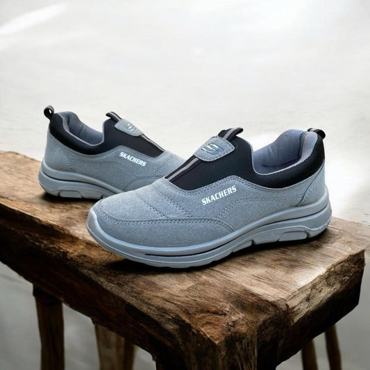 Men's Grey Synthetic Leather Skechers
