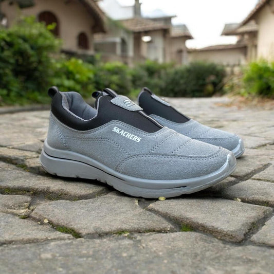 Men's Grey Synthetic Leather Skechers